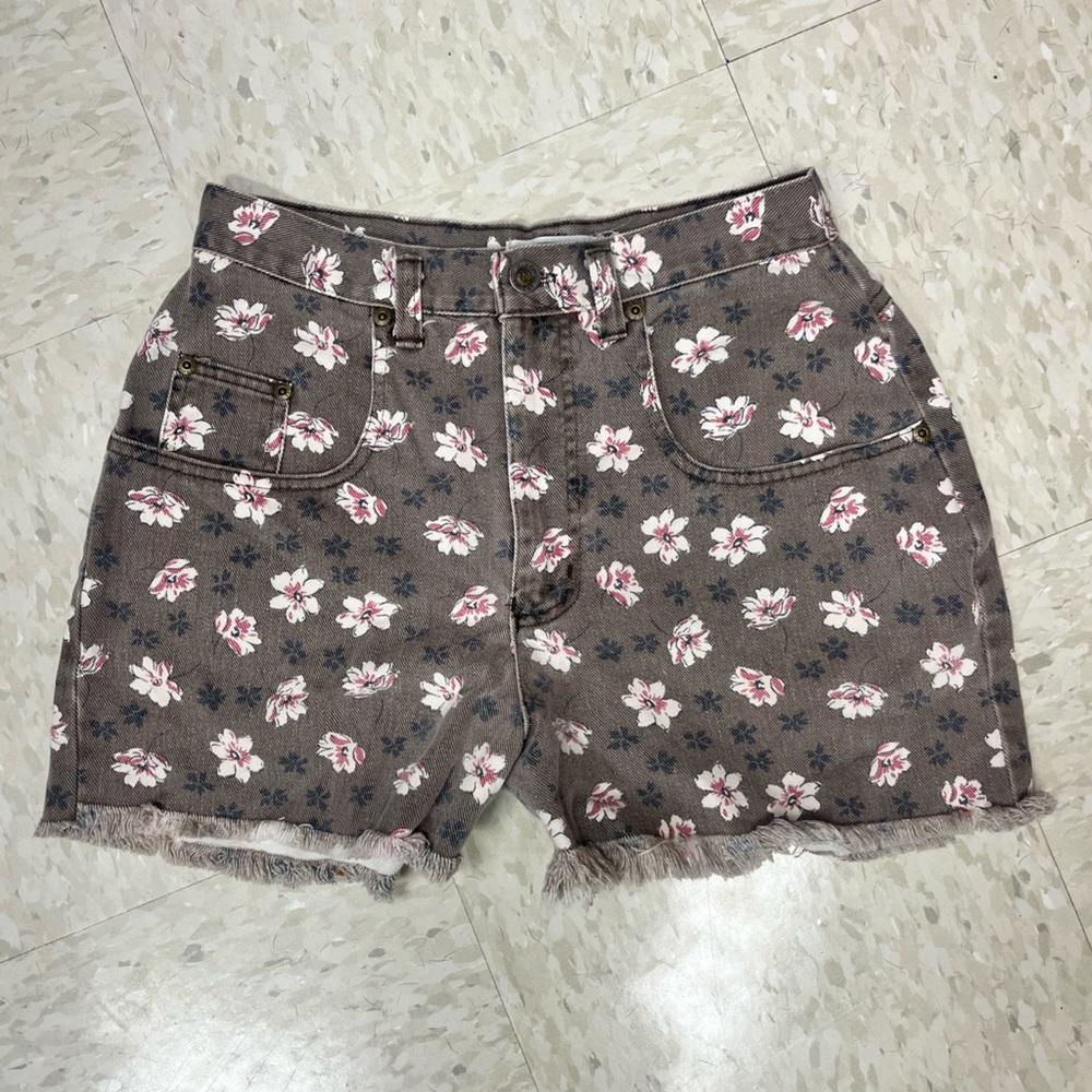 Vintage Floral Denim Shorts